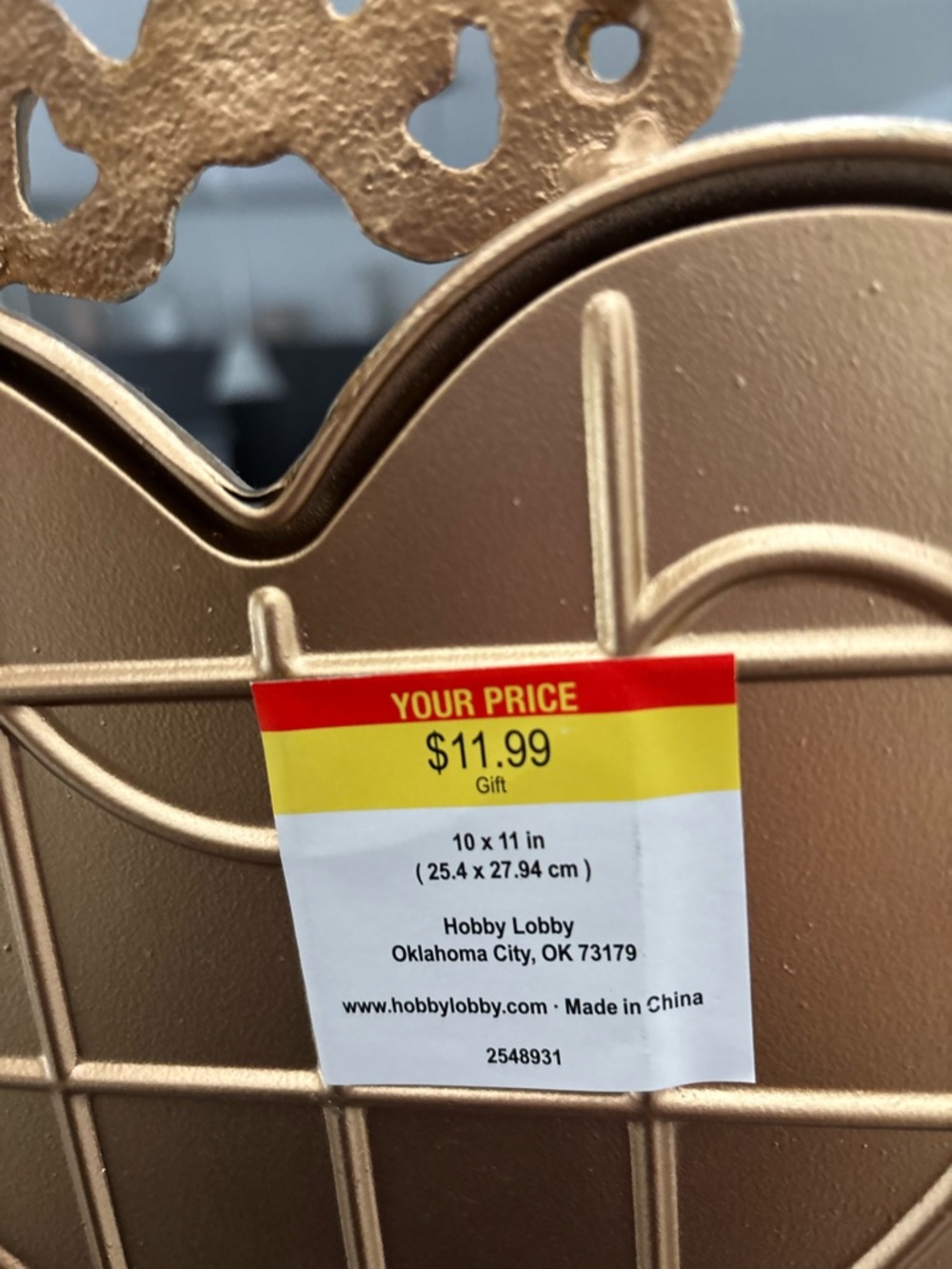 Hobby Lobby Gold Heart Wall Mirror with Decorative Frame - Picture 3 of 3